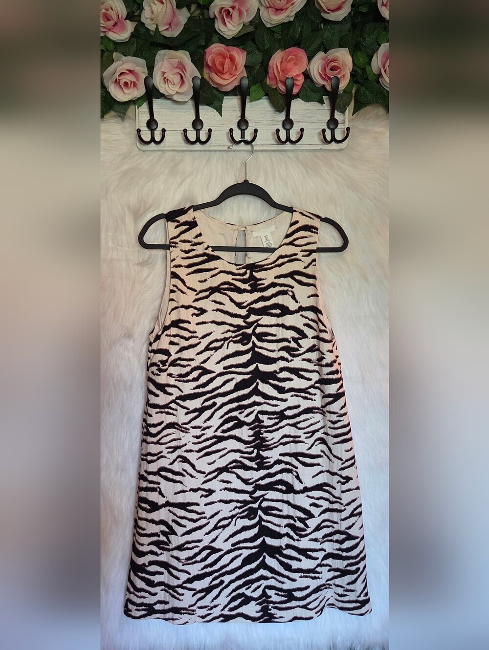 H&M Sleeveless Zebra-Print Shift Dress